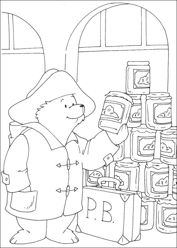 Plansa de colorat cu Ursul Paddington 25 18